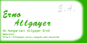 erno allgayer business card